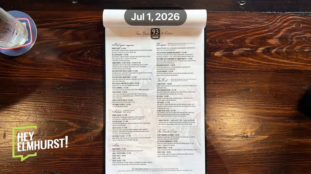 93 Octane Brewery — Menu 01