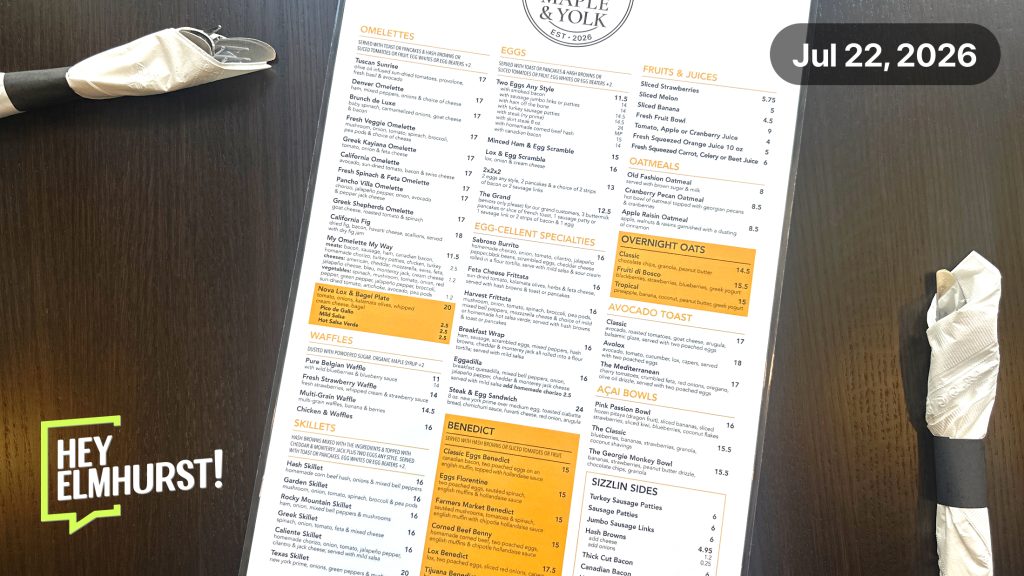 Maple & Yolk — Menu 01